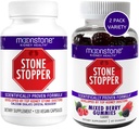 Moonstone Kidney Stone Stopper Capsule & Gummies, Outperforms Chanca Piedra Stone Breaker & Kidney Support Supplements, Sviluppato da Urologists per prevenire le pietre renali, bacche miste (Variety 2 Pack)
