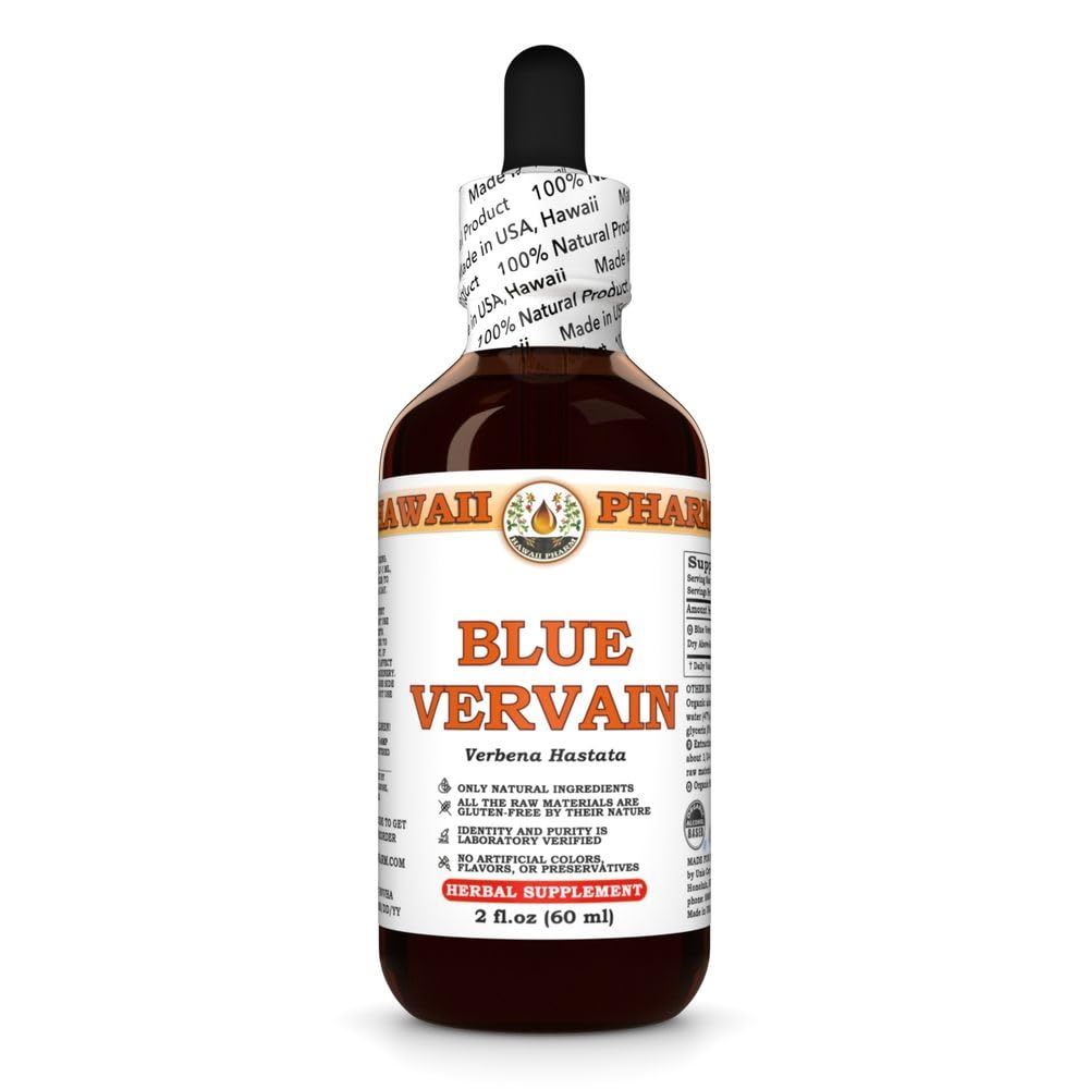 Hawaii Pharm Blue Vervain Extract, Tincture for Relaxation Support, Protects Nervous System, Digestive Support - 2 fl.oz