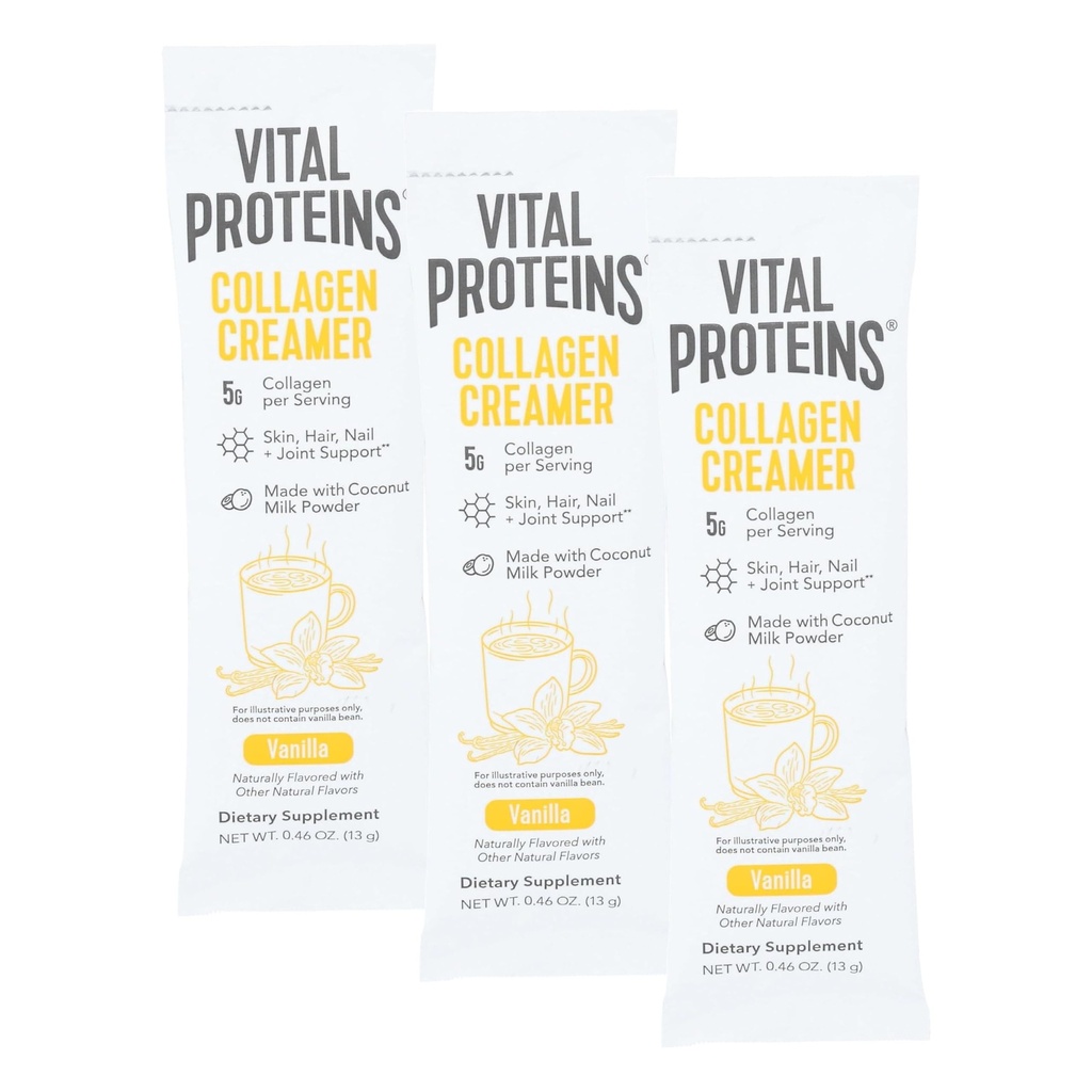 Vital Proteins Vanilla Collagen Creamer Single, 0.46 OZ (Pack of 3)