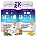 Toplux Keto MCT Oil Capsules - 3000mg Natural Pure Coconut Oil Extract Pills, Source of Energy, Easy to Digest for Men Women, 90 Softgels, Supplement