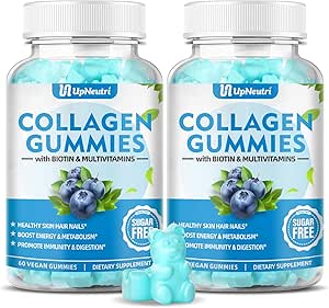 Peptidi di collagene senza zucchero Peptidi per le donne Uomini, 1500mg tipi di collagene I,II,III,V,X, Plus 5000mcg Biotin & Multi Vitamine per le unghie dei capelli della pelle sana, Digestione immuni