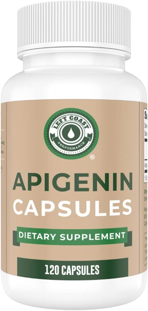 Prestazioni di Costa sinistra Apigenin Supplemento 50mg capsule - 4 mesi di alimentazione - potente Flavonoide per il sonno migliorato, relax e stress