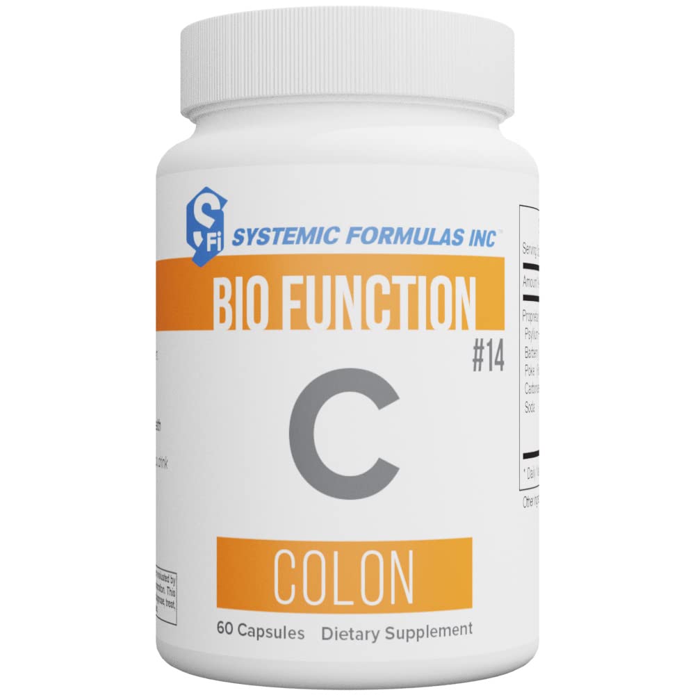 Systemic Formulas Bio Function C Colon - #14, 60 Capsules. Liver and Colon Support Colon Care. Mildly Laxative, for Temporary weak Bowel Function. Healthy Liver Pills detoxify Liver