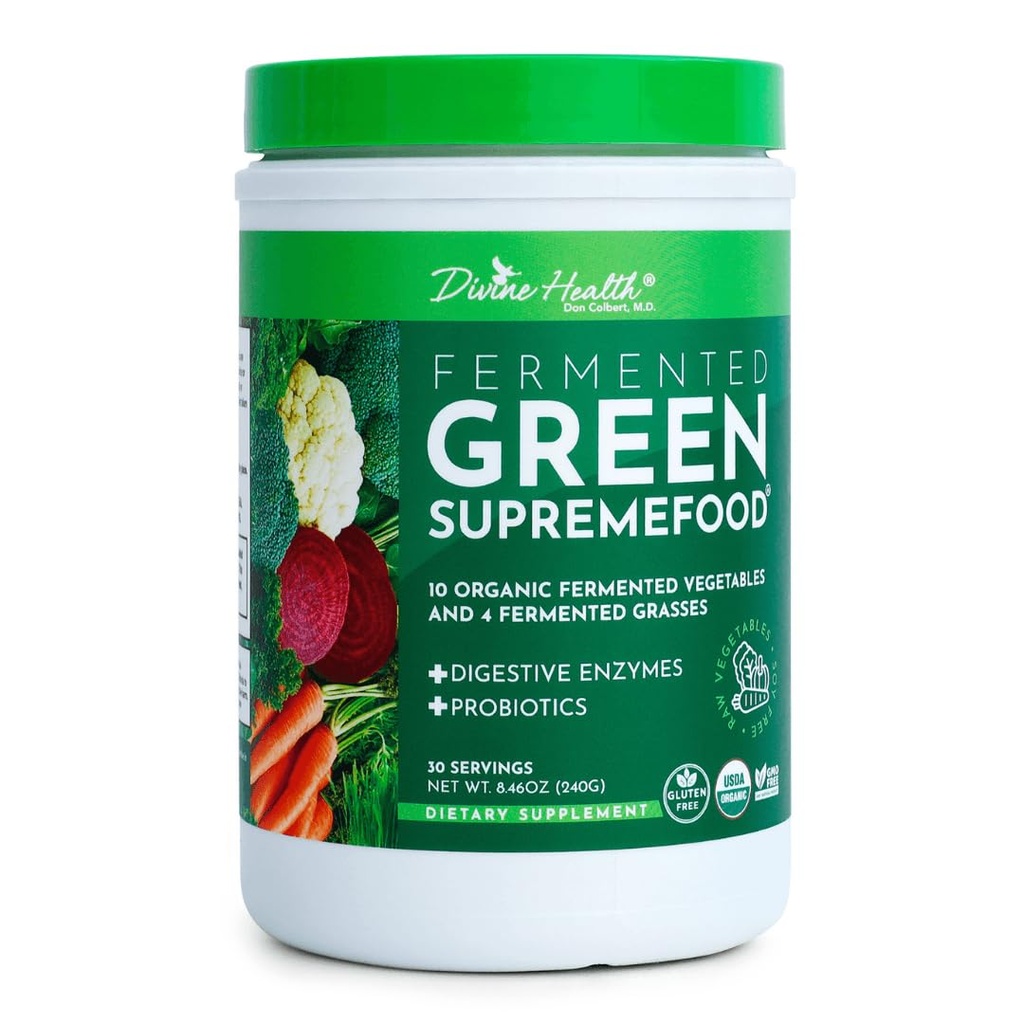 Santé Divine Fermented Green Supremefood (en anglais seulement) 14 USDA Légumes et herbes biologiques et fermentés (en anglais seulement)