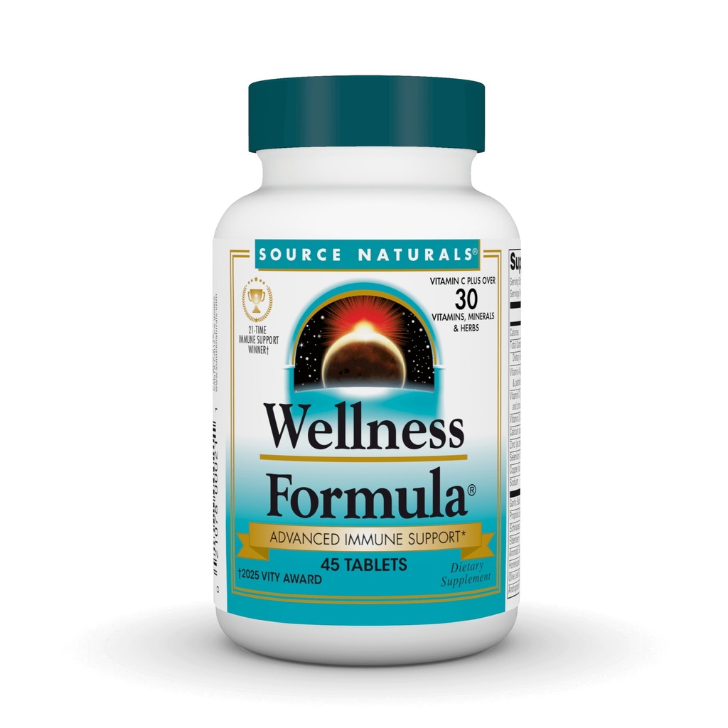Source Naturals Wellness Formula Bio-Alignated Vitamines & Herbal Defense - Supplément de soutien au système immunitaire et booster l'immunité - 45 comprimés