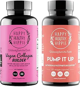 Happy Healthy Hippie Pump It Up Supplément d'allaitement et constructeur de collagène végétalien