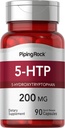 Piping Rock 5-HTP Supplemento | 200mg | 90 Capsule | 5-Hydroxytryptophan | Griffonia Simplicifolia Extract | Non OGM, Gluten Free