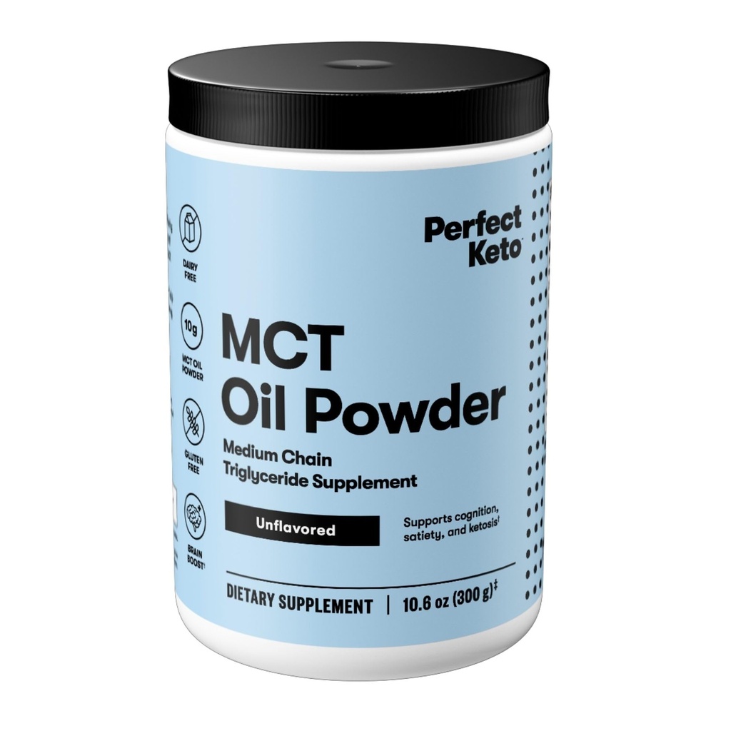 Perfect Keto 7g MCT Ölpulver, Medium Chain Triglyceride Supplement, Non Dairy Coffee Creamer für Keto Diät, Ketogenic MCT Öl Mix für Kaffee, Smoothie, Protein Shakes, Tee, Unflavored, 30 Servierungen