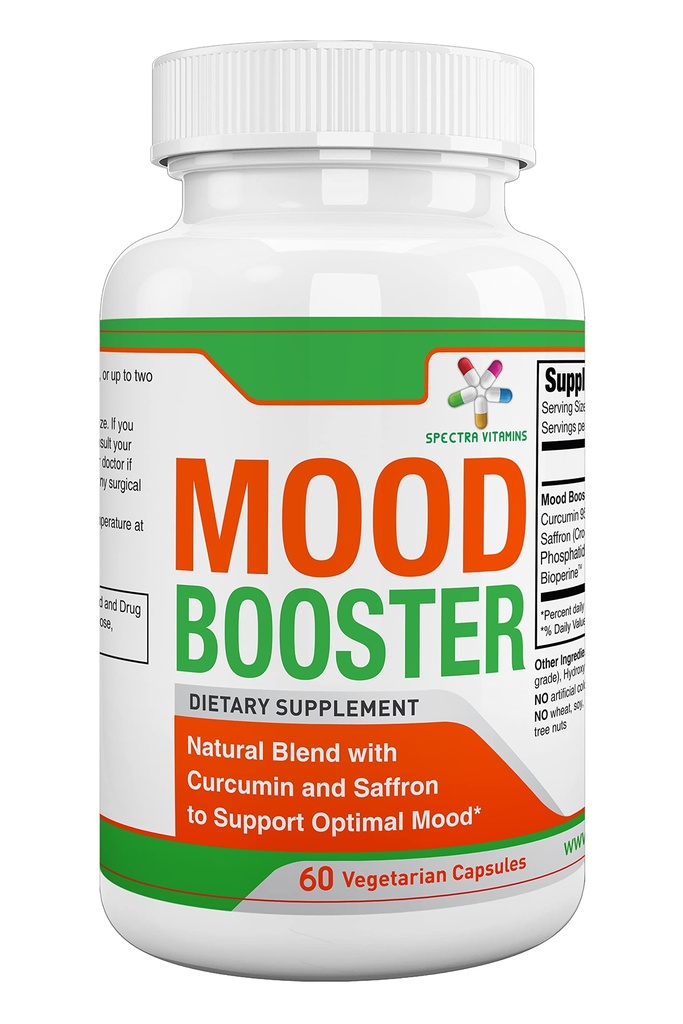 Spectra Vitamines - Booster d'humeur 60 Caps - Capsules Enhancer d'humeur soutient l'humeur optimale, le stress, la concentration, pour les hommes/femmes