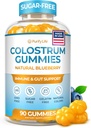 Zuckerfreie Kolostrum-Gummien (1500mg) Bovine Kolostrum für Menschen, Grass-Fed-Ergänzung für Gutgesundheit, Leaky Gut Repair, Immununterstützung, Hautgesundheit - 35% IgG Per Serving