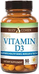 Script Essentials Vitamine végétalienne D3 5 000 UI pour une fonction musculaire saine, la santé osseuse et le soutien immunitaire - Non-OGM, sans gluten et certifié Casher - 90 portions