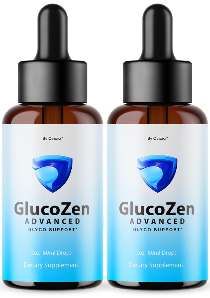 (2 Pack) GlucoZen Drops - Official GlucoZen Oral Liquid Drops Advanced Premium Formula Maximum Strength, All Natural Ingredients Vitamins for Overall Health & Wellness, 2 Bottles for 2 Months