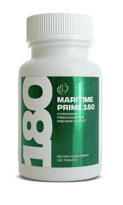 Kaire Maritime Prime 180 - Quick Release Tablets – 20mg Pycnogenol® French Maritime Pine Bark Extract Per Serving – Herbal Support Complex