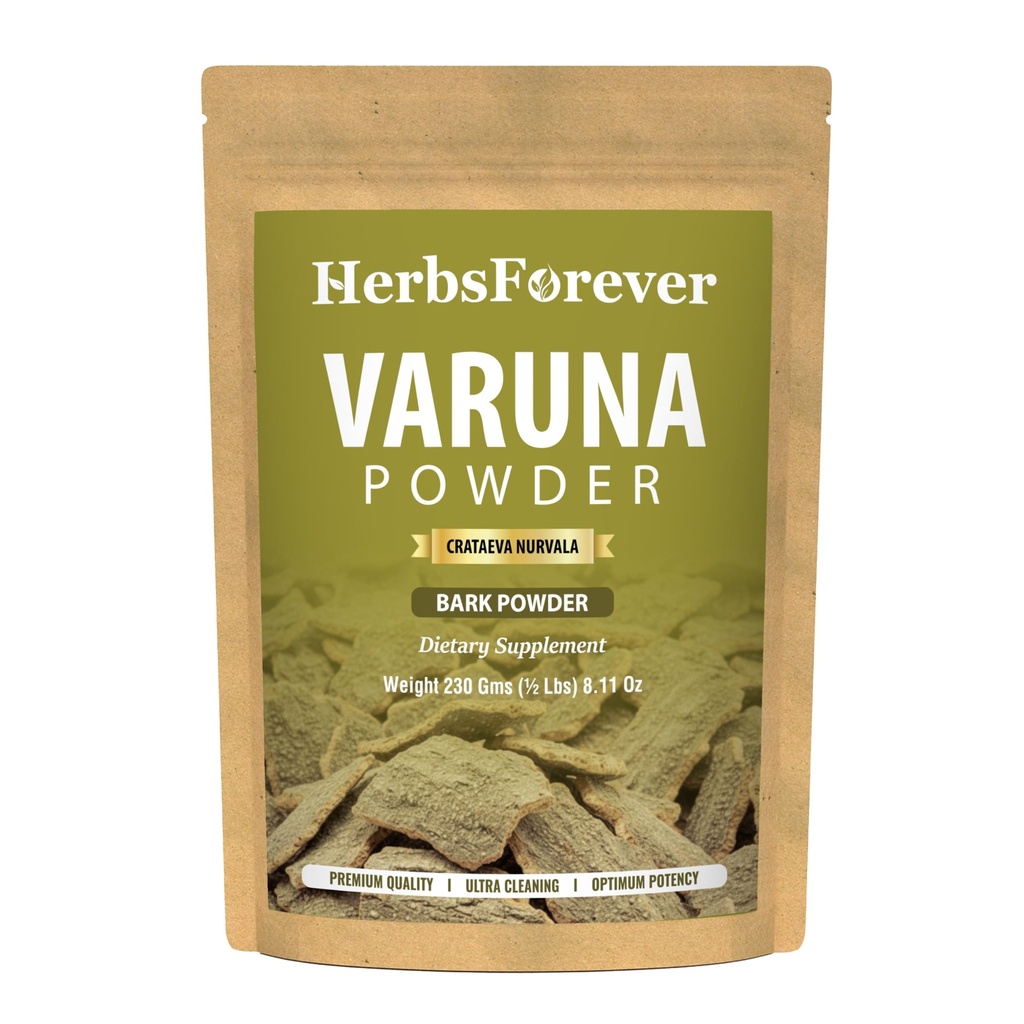 Herbsforever Organic Varuna Crataeva Nurvala Powder 230g Non-OGM, Extrait végétalien pour le soutien de la fonction bladder et rein, favorise l'équilibre naturel et le bien-être