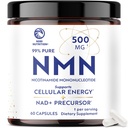 NMN Supplement 500mg | 99% Pure | NAD+ Precursor for Cellular Energy, Longevity, Repair, and Healthy Aging Support | Third-Party Tested & Non-GMO | Nicotinamide Mononucleotide | 60 NMN Capsules