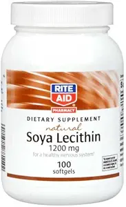 Rite Aid Soya Lecithin, Natürliche Nahrungsergänzung, 1200mg 100 ea