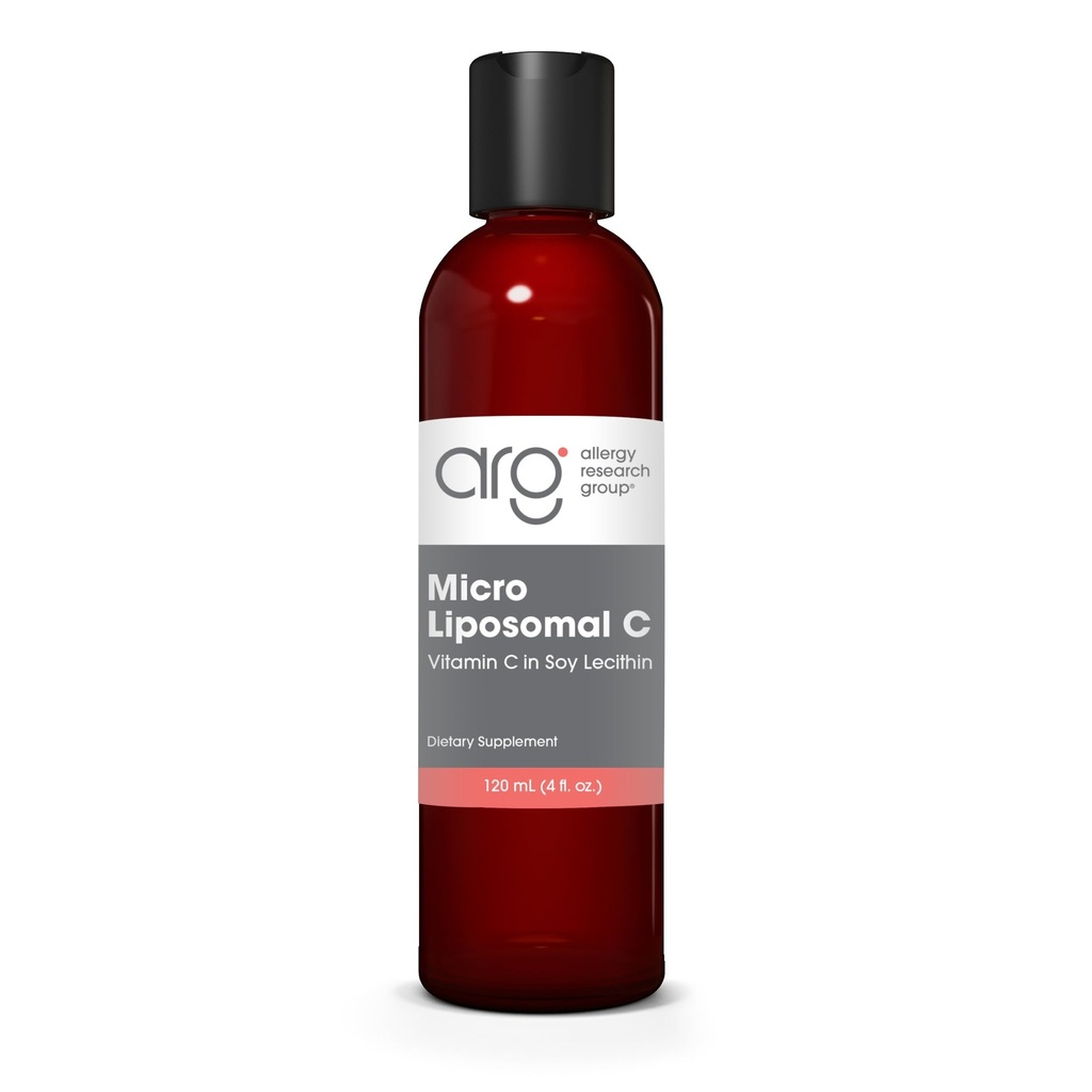 Allergy Research Group Micro Liposomal C 1000mg Supplement - Liquid Vitamin C, Sunflower Phospholipids, Sodium Ascorbate, Organic, Bioavailable, Non-GMO - 4 Fl Oz