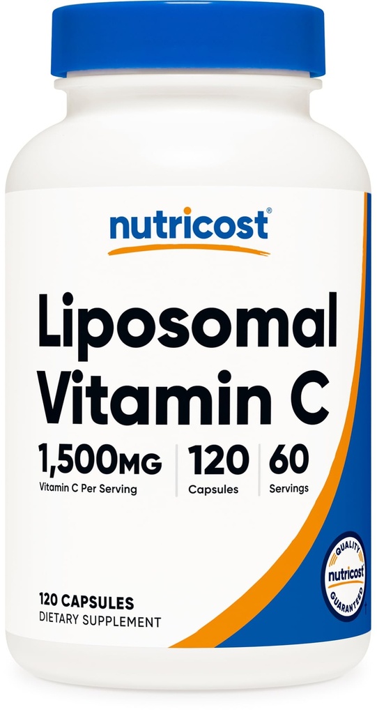 Nutricost Liposomal Vitamin C (1500mg) 120 Vegan Capsules - GMO-Free, Gluten-Free, 60 Servings