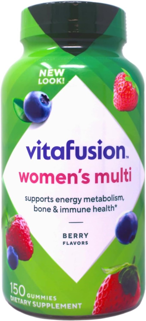 vitafusion Damen Daily Gummy Multivitamin: Vitamin C & E, Delicious Berry Flavors, 150ct (75 Tage Versorgung), aus Amerikas Nummer eins Gummy Vitamin Marke
