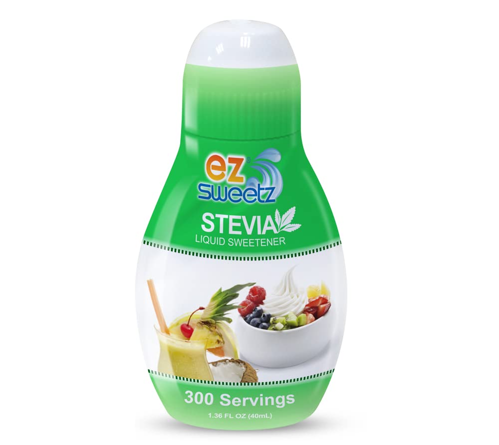 EZ-Sweetz (2-Pack 1.36oz - Liquid De-Bittered Stevia Sweetener 300 Servings/Bottle)