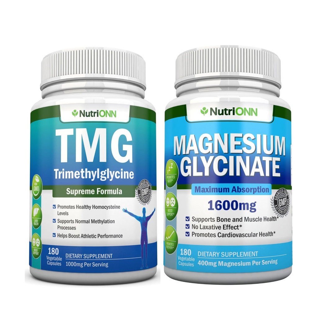 NutriONN TMG Trimethylglycine & Magnesium Glycinate - Targeted Support for A Healthy Heart, Balanced Mood & Lasting Energy