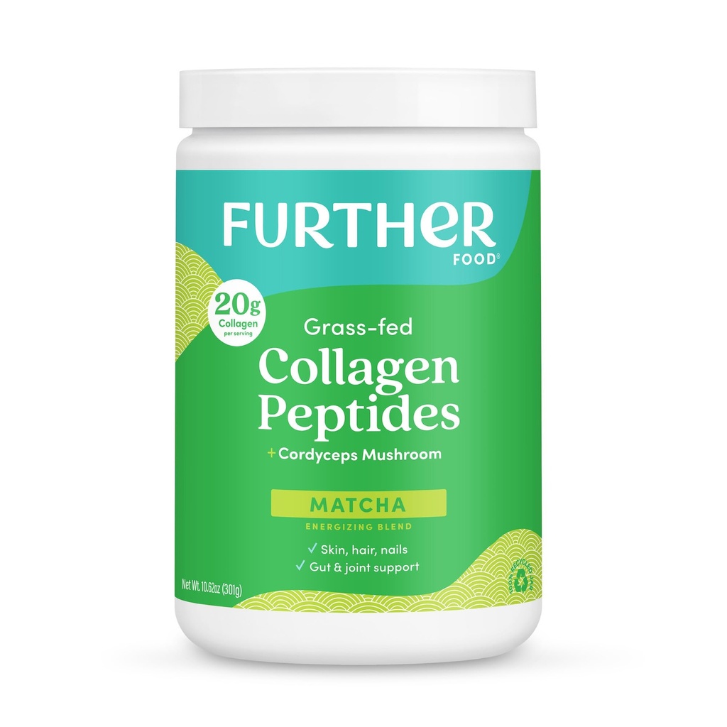 Weitere Lebensmittel Matcha Collagen Peptides Powder - Organic Matcha & Cordyceps für All Day Energy, Mental Clarity & Immunity & Premium für Gut Health, Gelenke, Haut, Haar & Nails 10.62 Unze