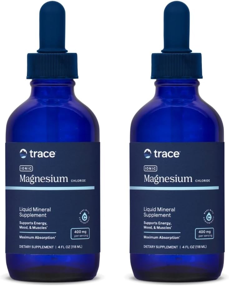 Trace Minerals Ionic Magnesium 400mg - Integratore per la salute e l'energia del cervello - Supplemento liquido per la salute immunitaria - Supplemento giornaliero con minerali essenziali - 4 fl oz (64 Serve)