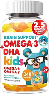 DR. MORITZ Vegan Omega 3 Gummies per bambini e bambini (240 Conte), Bambini Omega 3 Gummies per il cervello e la salute del cuore, No Fish Oil & Gluten Free