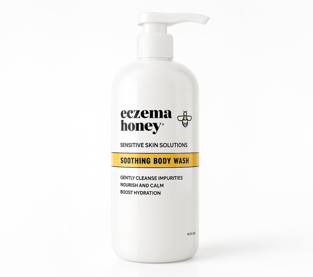 ECZEMA HONEY Soothing Body Wash - Daily Shower Gel & Eczema Treatment - Sensitive Skin Body Wash for Adults, Kids, & Babies - Body Cleanser for Eczema Relief (13 Oz)