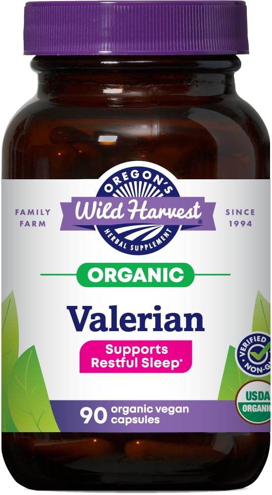 Récolte sauvage de l'Oregon, Valérien biologique certifié, Herbal Aid, 900 mg, 90 Nombre
