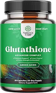 Supplément de glutathion brillant de peau avec chardon 1000mg - Glutathion Capsules de blanchiment de peau avec acide alpha lipoïque pour les soins du foie, le soutien énergétique et l'aide immunitaire - pour les hommes et les femmes - 30 Compte
