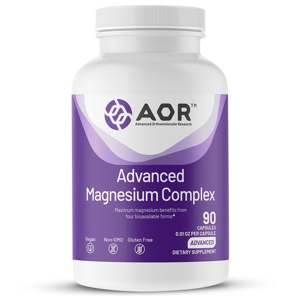 AOR Advanced Magnesium Complex 100mg - Magnesium Supplement - 90 Vegan Capsules - Glycinate - 4 Bioavailable Forms - Sleep, Calm, Muscle Support