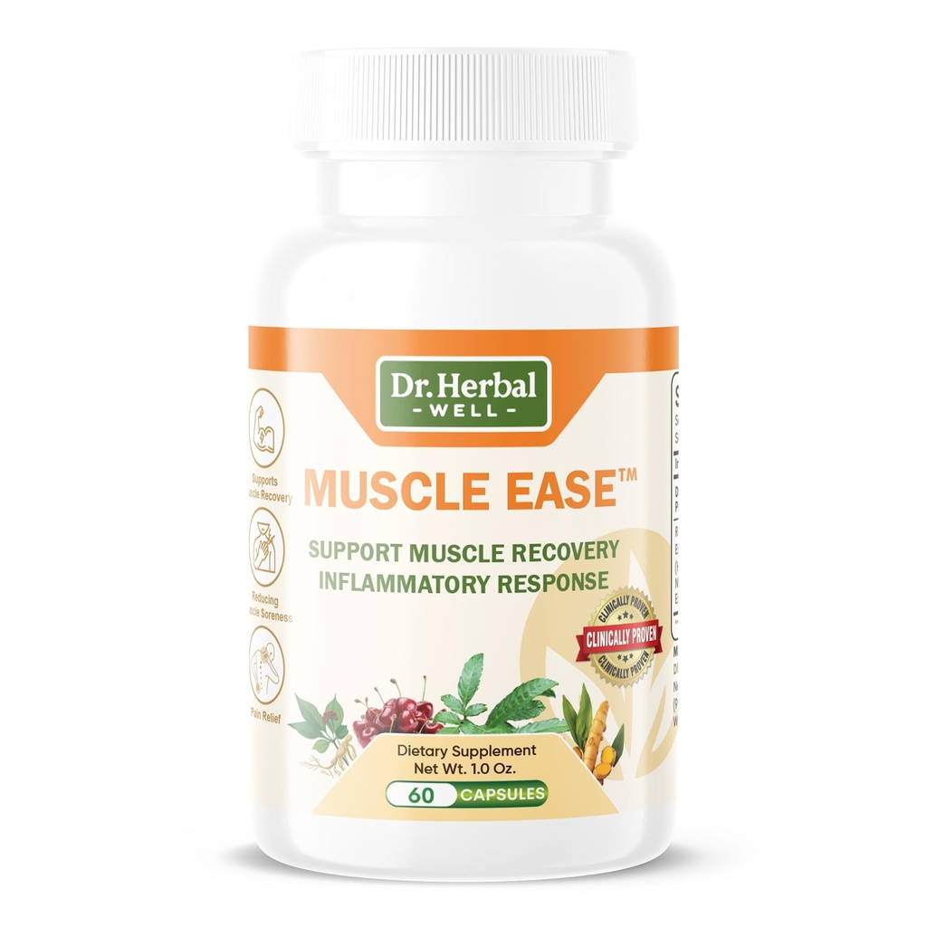 DR.HERBAL WELL Muscle Ease - Joint, Muscle & Nerve Support Fast Acting Relax Comfort Recovery Natural Herbal Supplement - (60 capsule) MAX-Strength