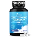 Triple Magnesium Complex for Women and Men - Magnesium Glycinate 400mg, Malate, Citrate, High Absorption Chelated Magnesium Supplement Support Sleep, Muscle, Non-GMO, Gluten Free - 240 Capsules