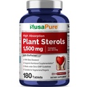 NusaPure Pflanze Sterols 1500 mg - 180 Tabletten (Non-GMO, Vegan) Beta Sitosterol, Bioperine