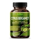 Citrus Bergamot 50:1 Extrait 20 400mg avec le riz rouge de levure, l'ail, l'artichaut pour le cholestérol sain, la santé cardiaque - Fabriqué aux États-Unis (150 comte (paquet de 1))
