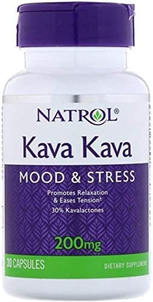 Natrol Kava Kava Capsule, 200 Mg - 30 par boîte - 3 boîtes par boîte.