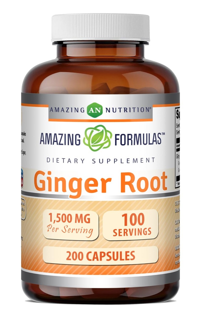 Erstaunliche Formeln Ginger Wurzel 4:1 Ergänzung | 1500 Mg Pro Servieren | 200 Kapseln Ergänzung | Non-GMO | Gluten Free | Made in USA
