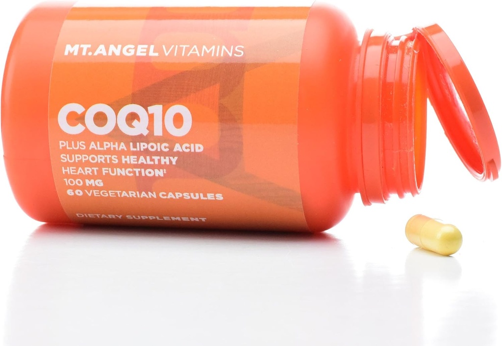 Mt. Vitamine Angelo CoQ10 100mg Plus Acido alfa lipoico, Assorbimento superiore Forma di Coenzima Q10, con ALA, 30 capsule vegetariane