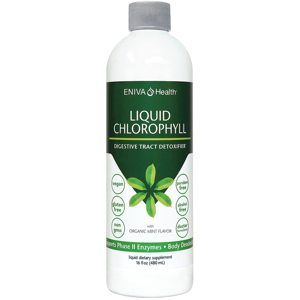 Eniva Gesundheit Flüssigkeit Chlorophyll Vegan | Immunität | Detox & Cleanse | Klare Haut | Energie Boost | Gut Gesundheit | Interne Deodorant | USA Herstellung | Mulberry Quelle | Mint |16 Fl Oz Bottle
