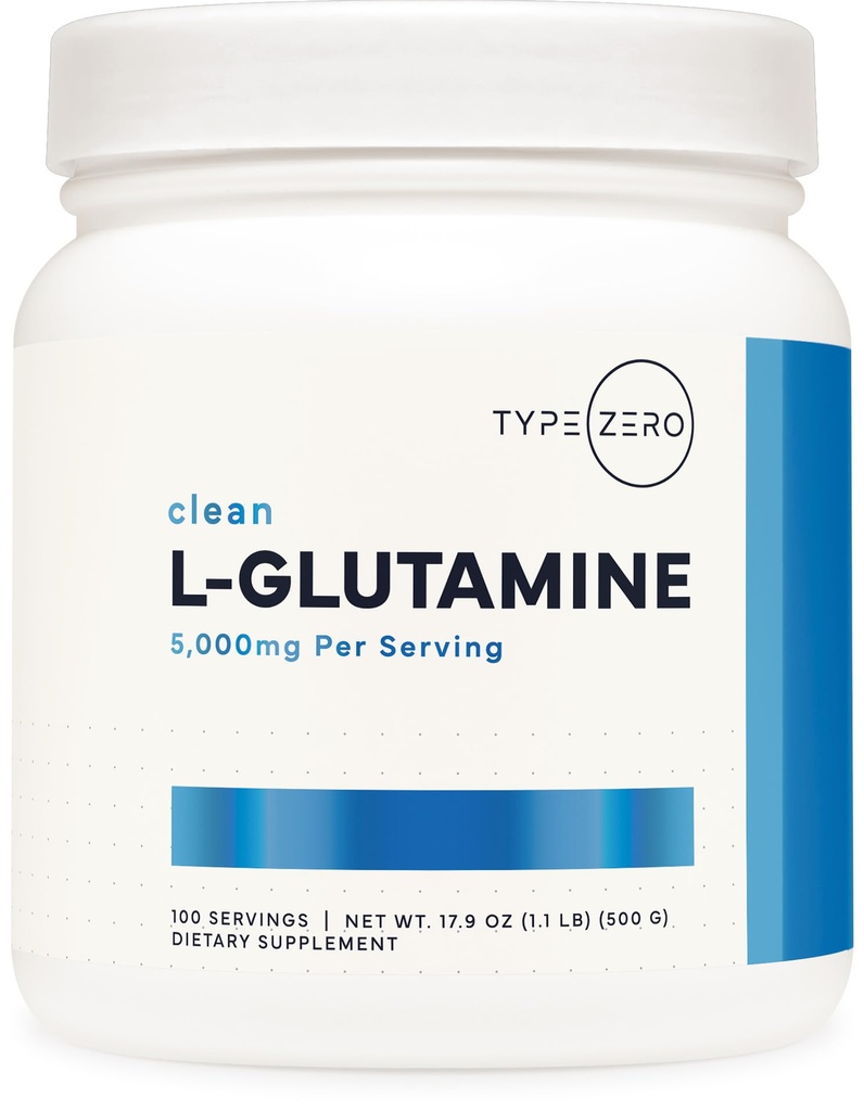 Type Zero L-Glutamine Poudre (500G) 3-Mois Supplement L-Glutamine pur - Vegan, sans gluten, sans remplissage