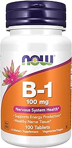 NOW Alimenti Vitamina B-1 (Thiamine) 100mg, 100 compresse (Pack of 2)