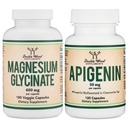 Double Wood Relaxation Duo - Magnesium Glycinate & Apigenin - Complementary Support for Sleep, Calm, and Daily Wellness - Vegan, Non-GMO, Gluten Free