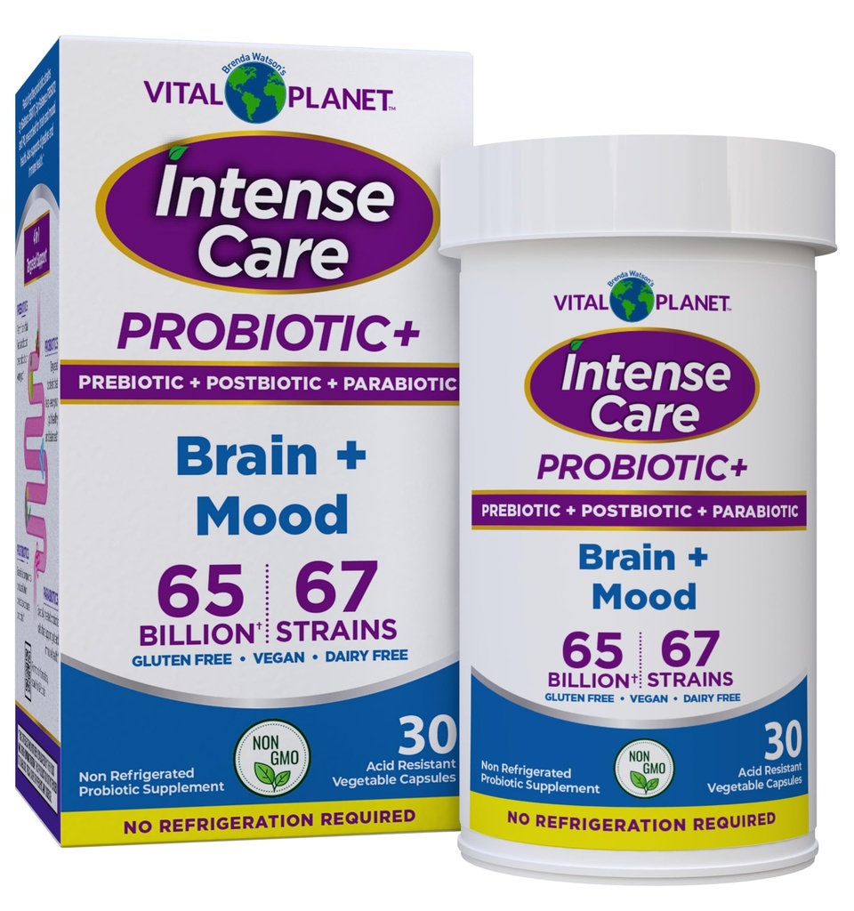 Vital Planet - Probiotici per la cura intensiva, Prebiotici organici, Postbiotici, Parabiotici, Integratore per la salute 4-in-1 completo per adulti, 65 miliardi di CFU, 67 Strains, Digestivo e Immune 30 ct