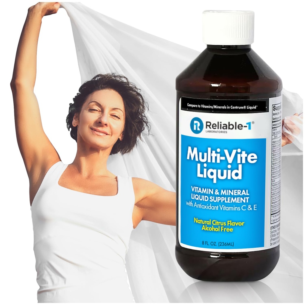 Reliable-1 Laboratories Multi-Vite Liquid Multivitamin for Adults Liquid Vitamins Antioxidant Supplement for Immunity, Metabolism and Energy Support | 8 FL.OZ.