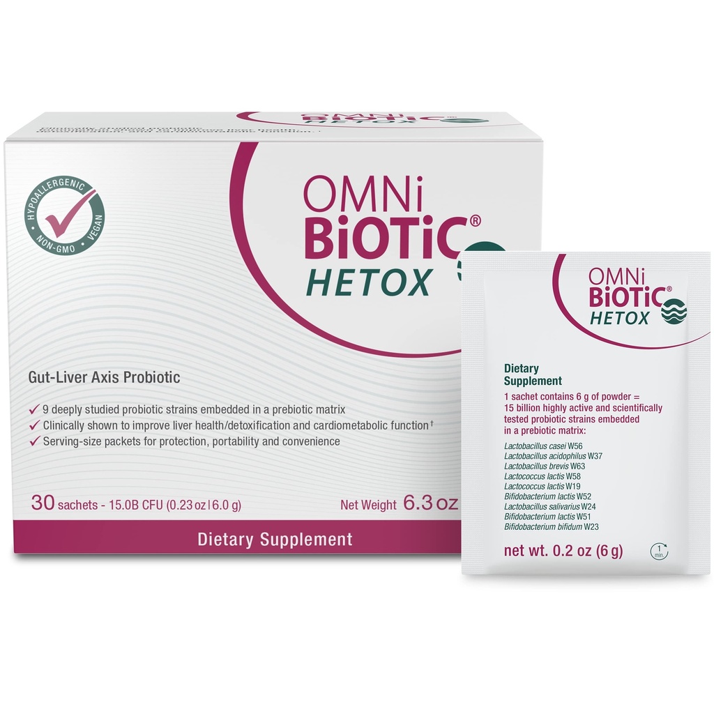 OMNi BiOTiC HETOX Probiotic Liver Detox - Bifidobacterium & Lactobacillus Probiotic Supplement - Allergischer Gut-Liver-Support - Non-GMO Detox Cleanse für Männer und Frauen