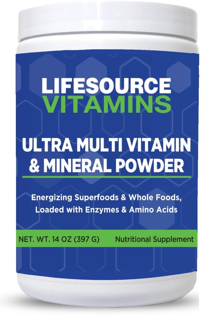 LifeSource Vitamine Ultra Multi Vitamin & Mineral Pulver - Ganzes Lebensmittel basiert - 30 Tage Versorgung