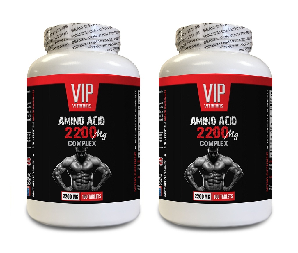 Post Workout Muscle Recovery - Amino Acid 2200 MG Complex - arginine lysine and proline Supplement, Amino Energy pre Workout, Amino acids Supplement, Amino Acid Complex, Amino Energy, 2 Bot 300 Tabs