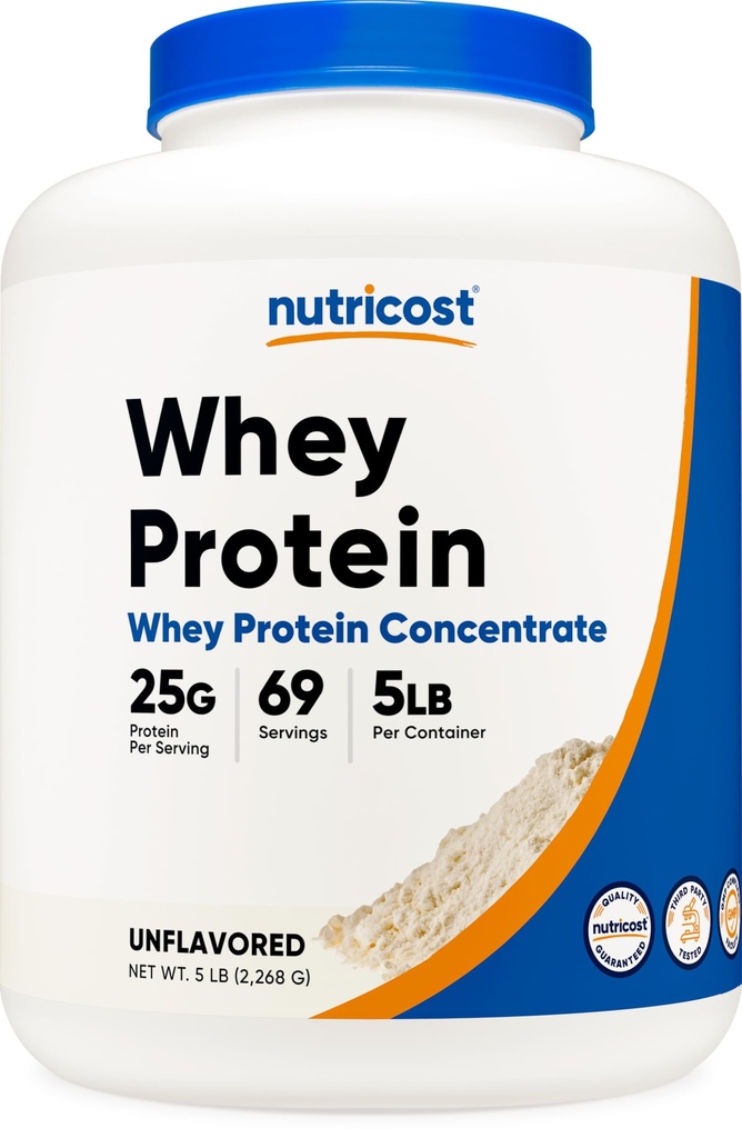 Nutricost Whey Protein Pulver, Unflavored, 5 Pfund - aus Whey Protein Konzentrat