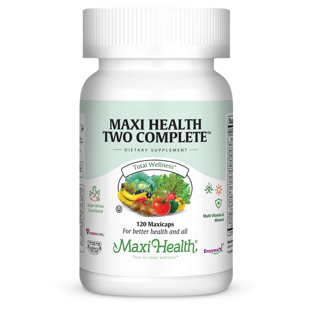 Maxi Health Two Complete - Multivitamine und Mineralien - Volle Potenz - 120 Kapseln - Kosher